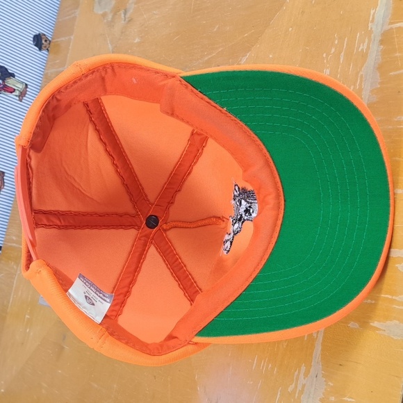 Vintage Big Buck Deer stitched thick foam orange & brown hunting snapback hat - Picture 6 of 7